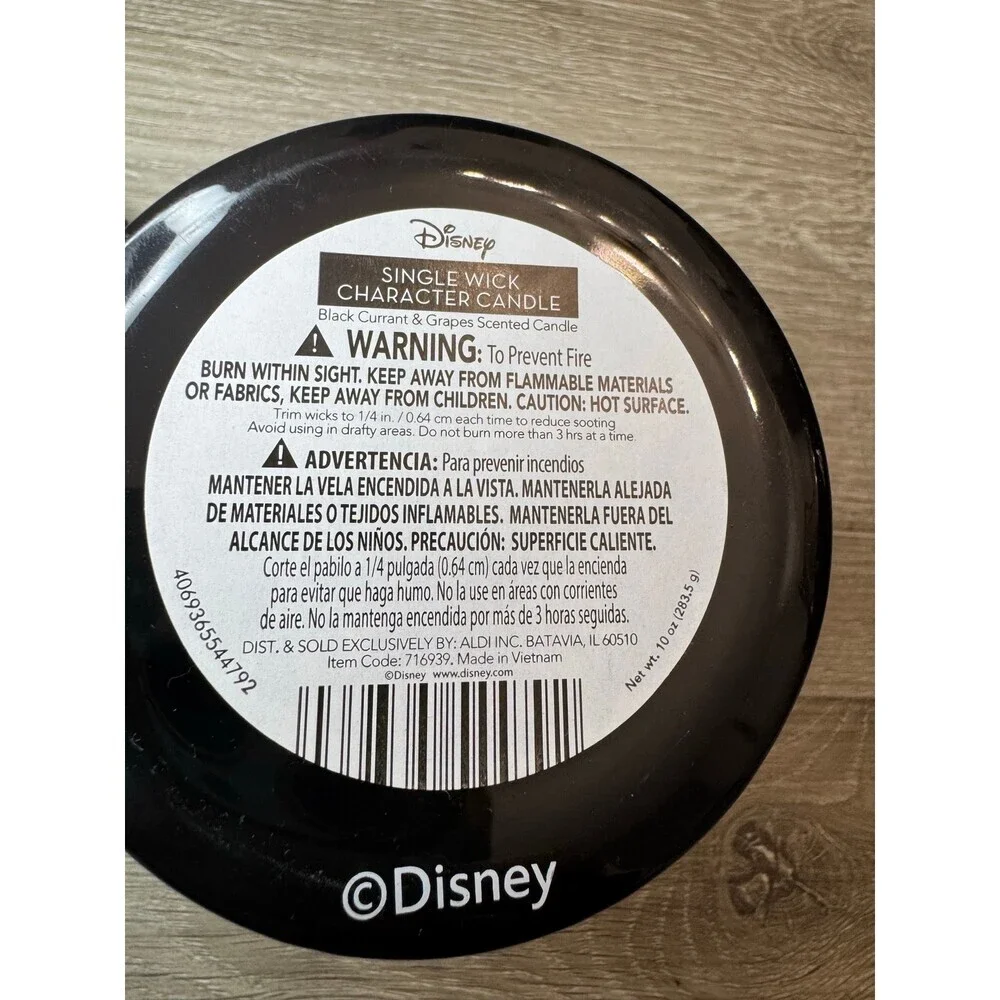 Disney Mickey Mouse Black Candle With Lid Holographic Detail 10 oz Black Currant - Picture 4 of 4